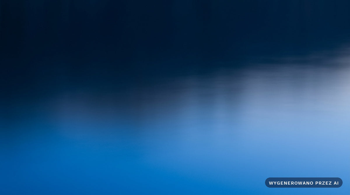 Nieskazitelnie spokojna tafla wody - minimalistyczny granatowy gradient