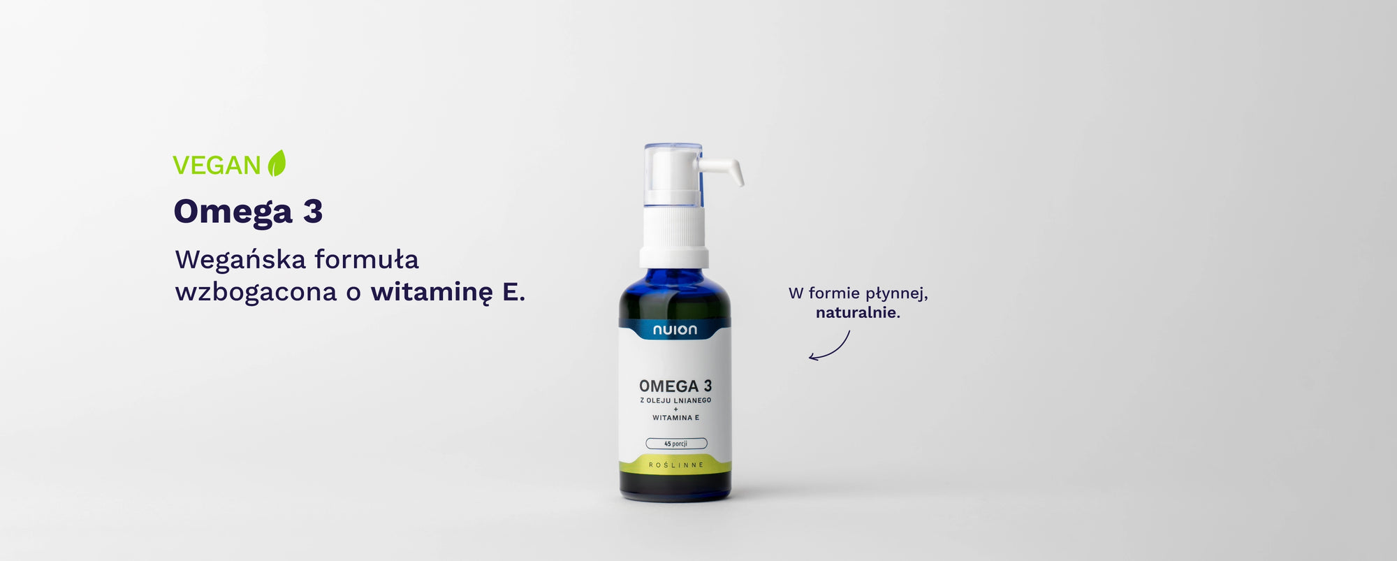 Omega 3 NUION - wegańska formuła wzbogacona o witaminę E - Puromedica