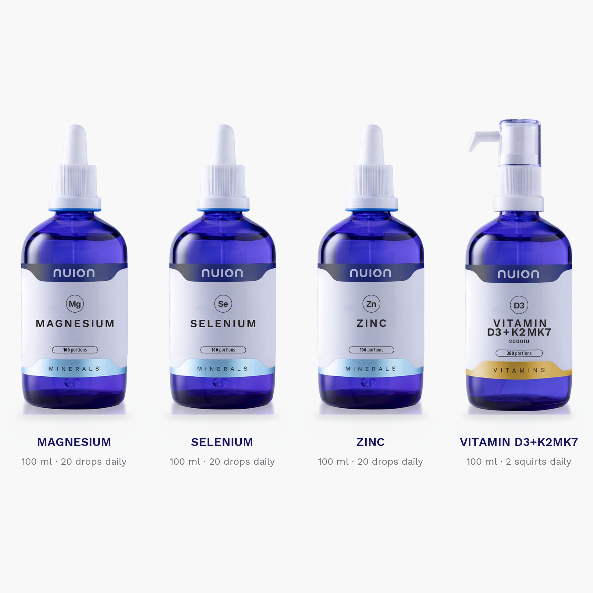 Life Pack contents – four 100 ml bottles with daily servings