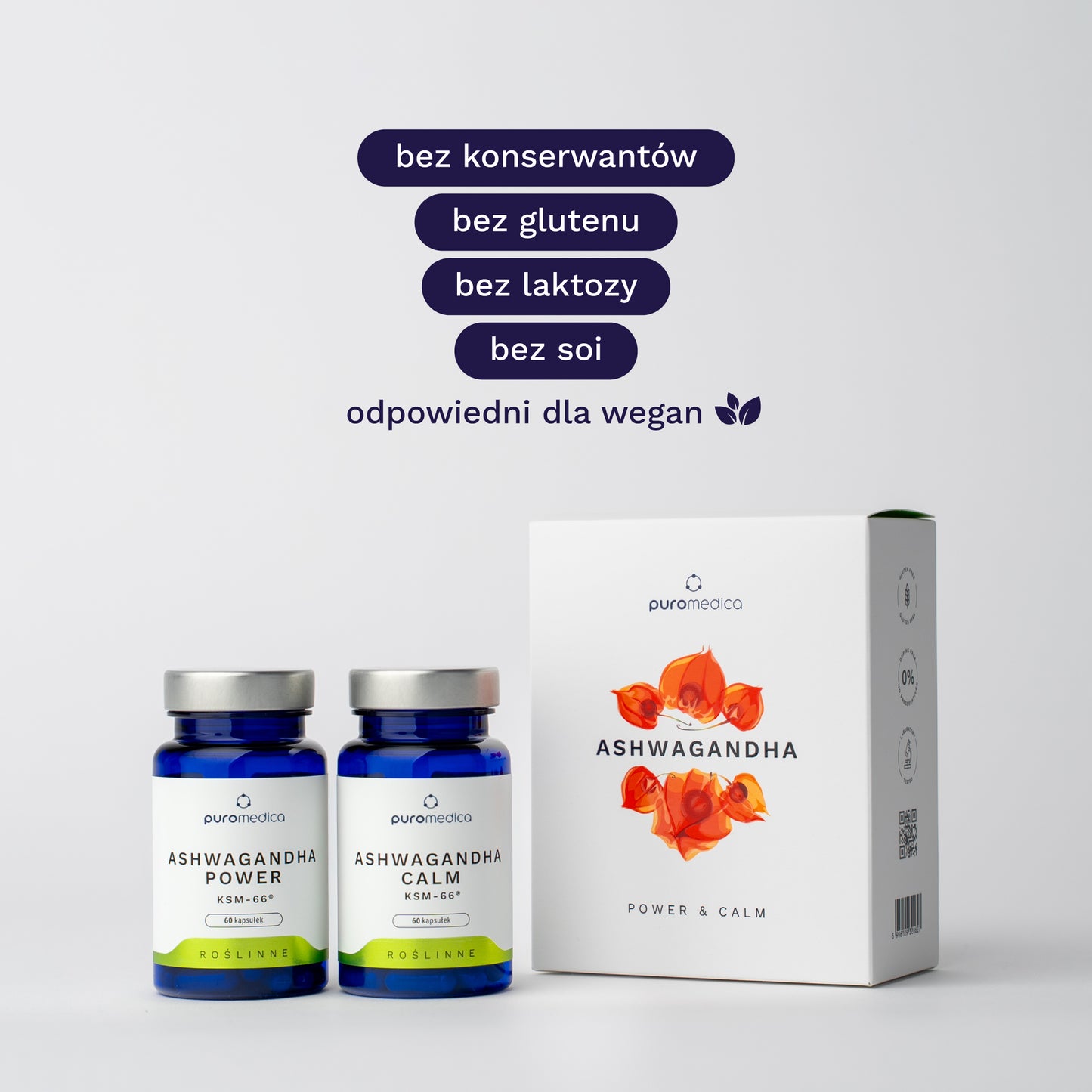 Pakiet Ashwagandha CALM + POWER - Puromedica #