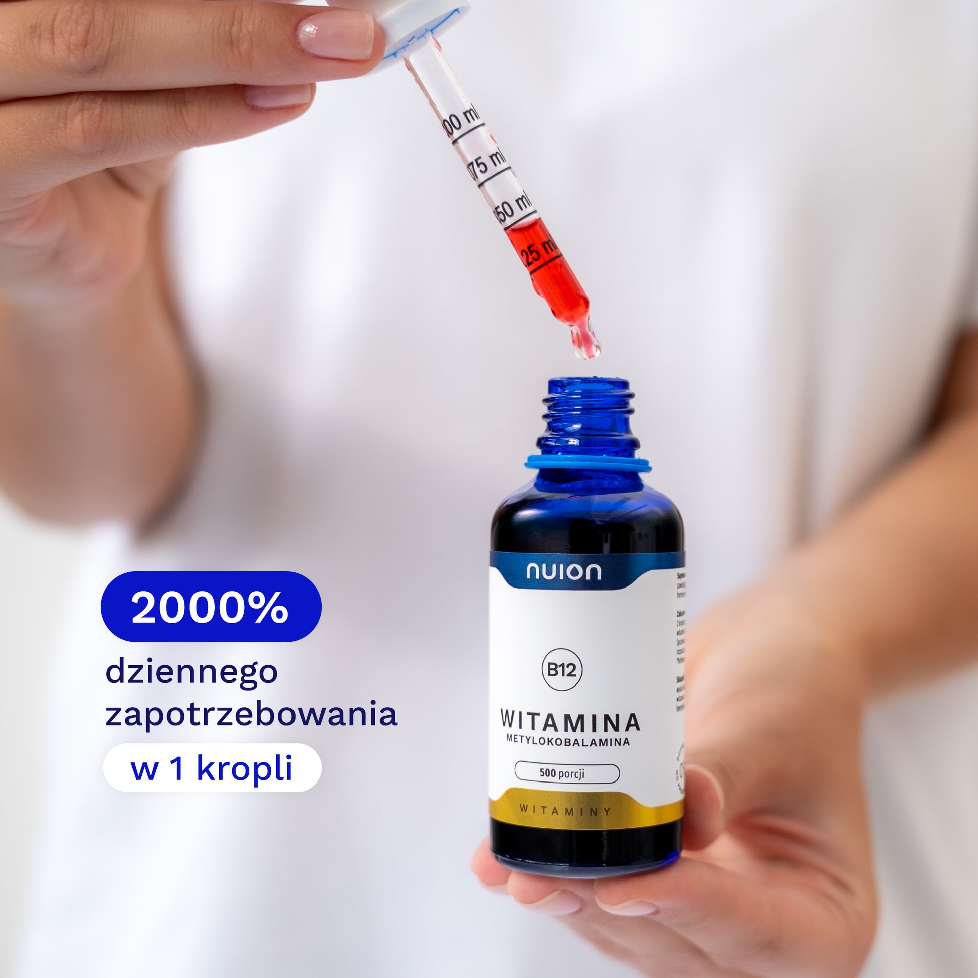 Witamina B12 metylokobalamina NUION - 2000% dziennego zapotrzebowania w 1 kropli - Puromedica