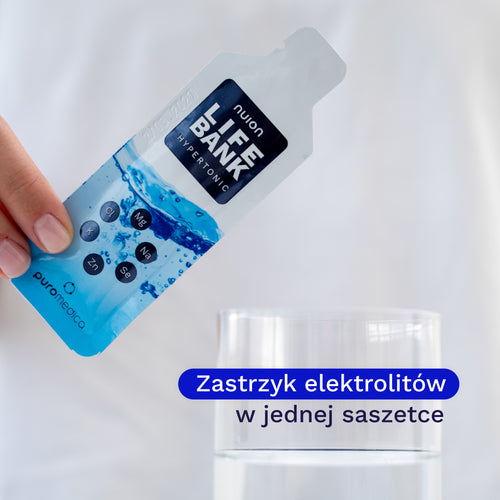 NUION Life Bank Hypertonic - zastrzyk elektrolitów w jednej saszetce - Puromedica