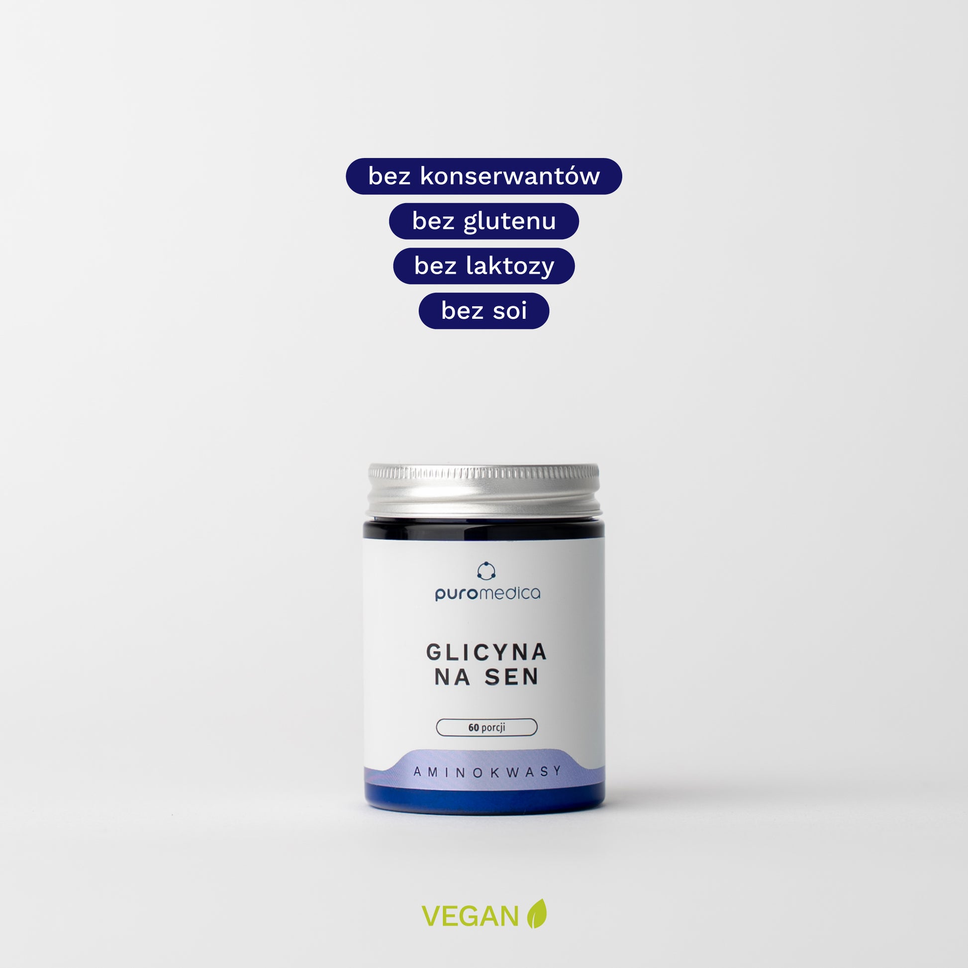 Glicyna na sen w proszku - odpowiednia dla wegan